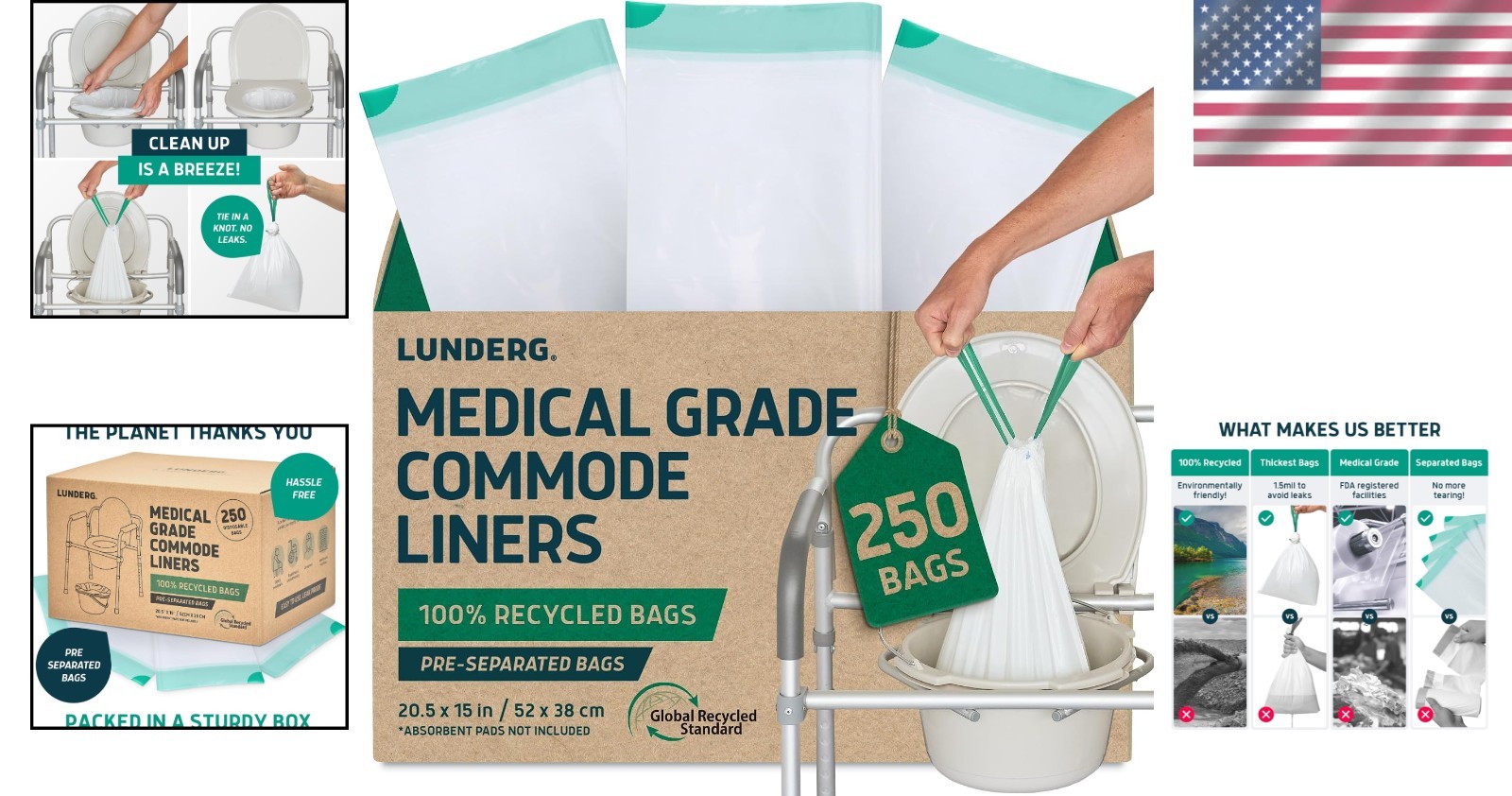 Environment Friendly Commode Liners – 250 Universal Fit Bags