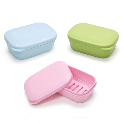 3 Pack Travel Soap Case with Lid, Leakproof Travel Soap Container, Portable
