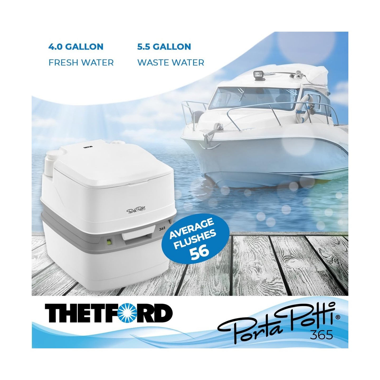 Porta Potti Thetford Porta Potti 365 Portable Toilet (for RV, Marine, Camping…