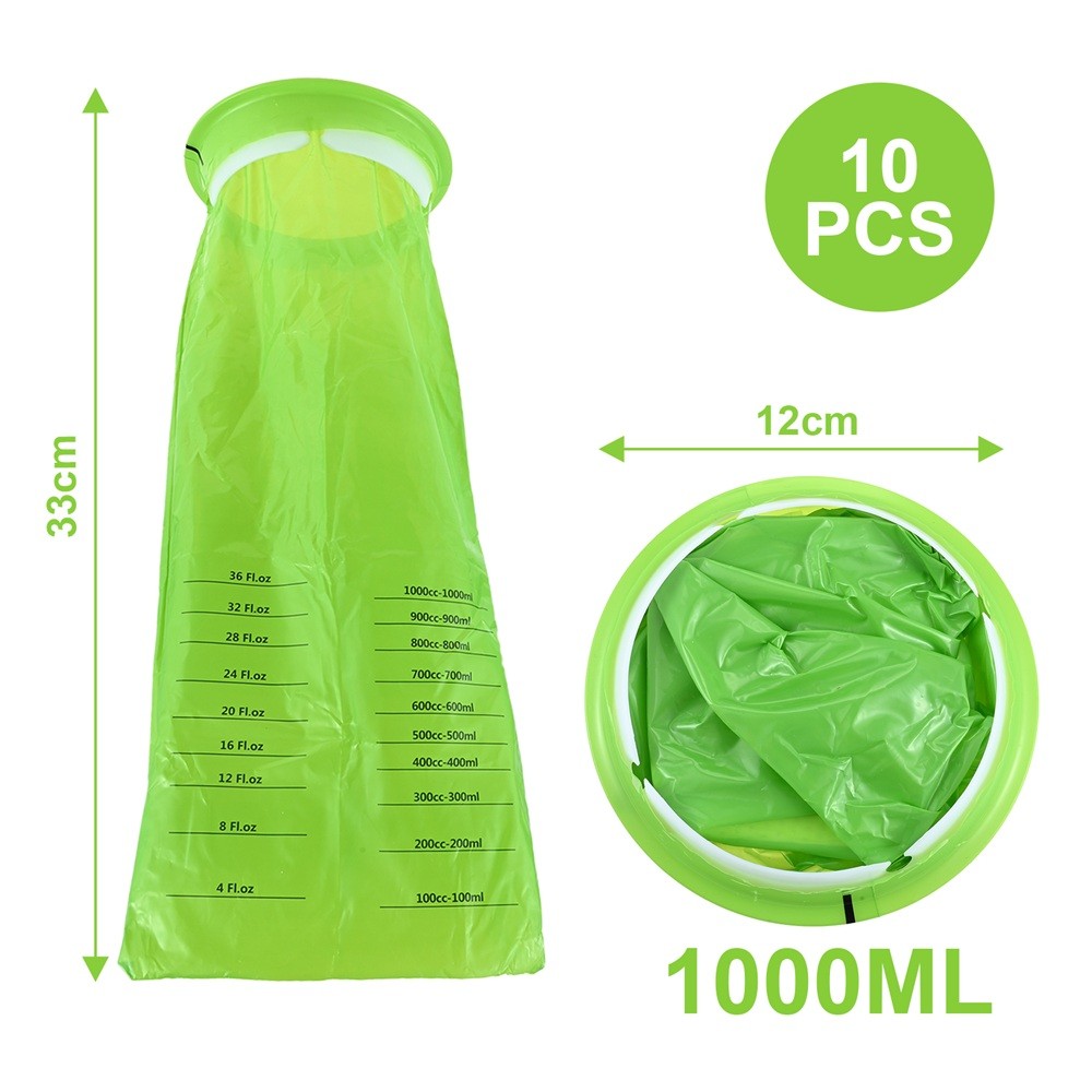 10Pcs 1000ml Portable Vomit Bags Leak-Proof & Portable For Motion Sickness