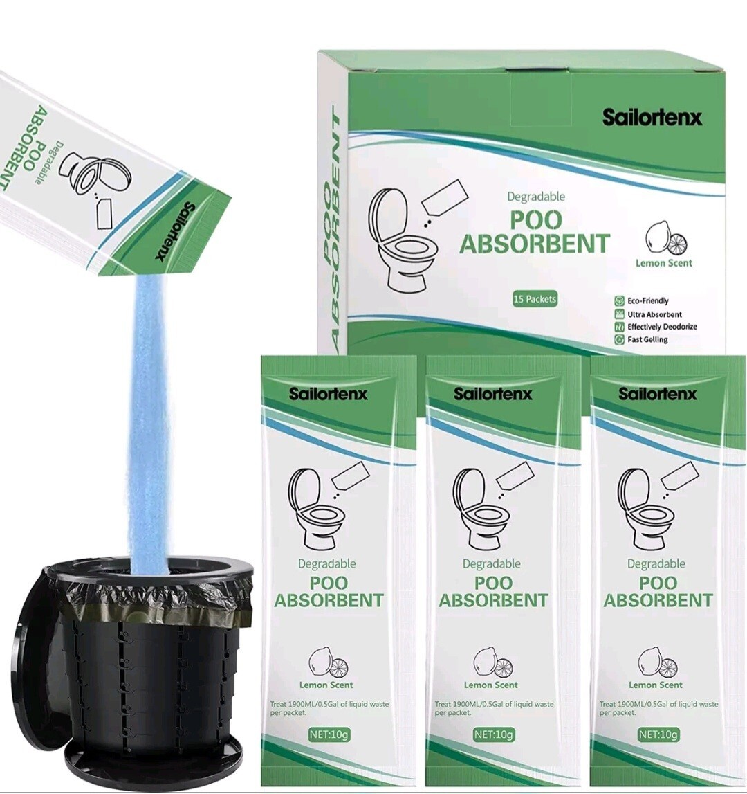 Poo Absorbent for Portable Toilet, Camping Toilet Chemicals, Eco Degradable Abs