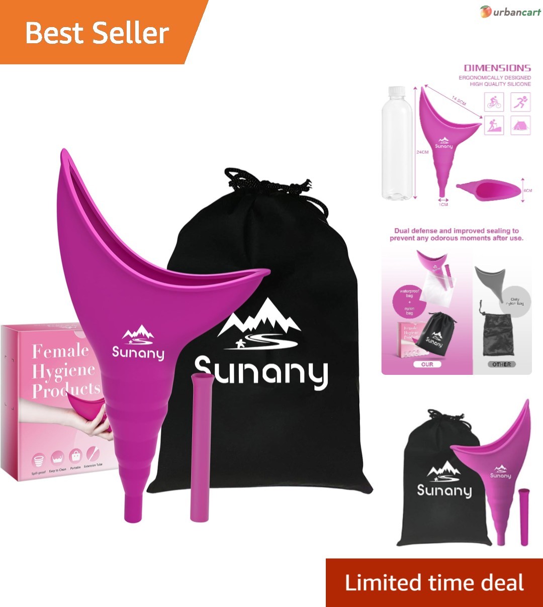 Feminine Portable Silicone Urinal – Travel & Outdoors Convenience