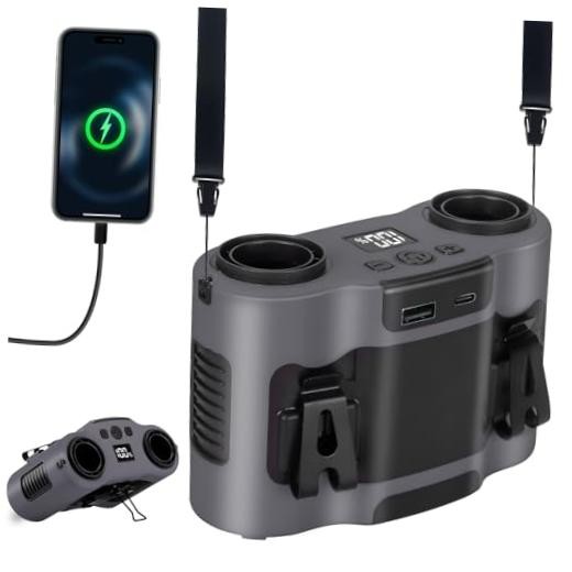 42H Portable Waist Fan, 28000mAh Rechargeable Wearable Belt Fans, 16000 Grey