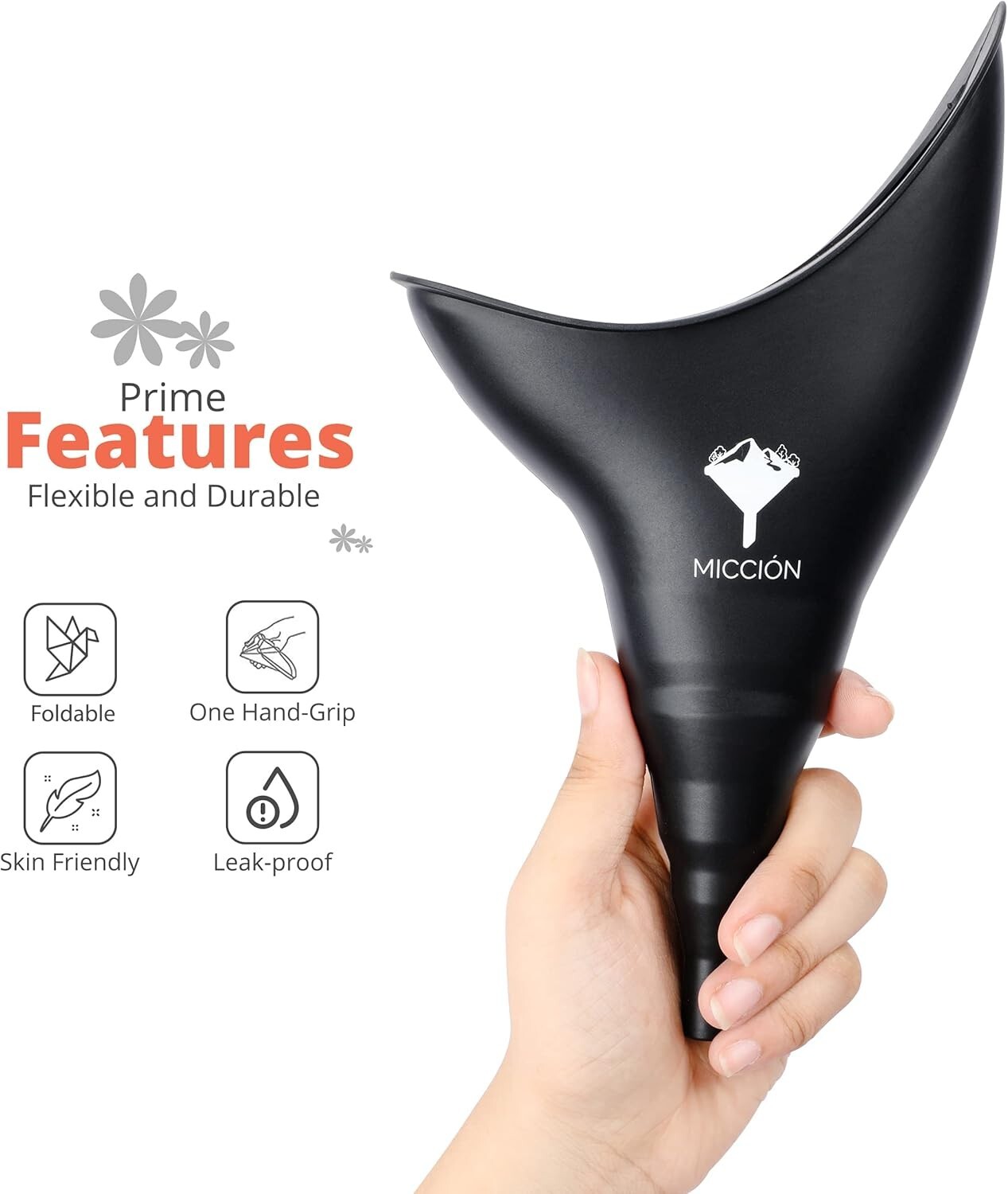 Miccion Female Urinal for Women Silicone Pee Funnel Portable Urination Device