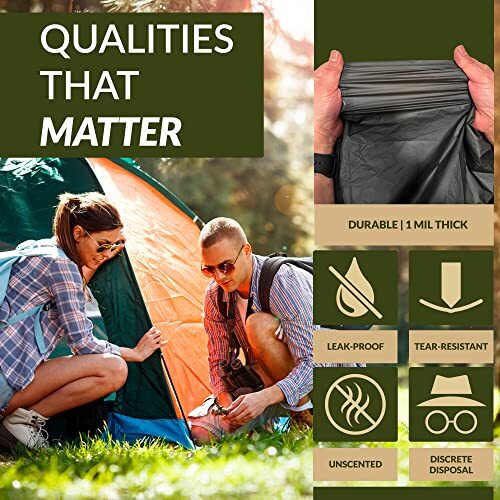 Portable Camping Toilet Bags, 8 Gallon Biodegradable Toilet Waste Bag