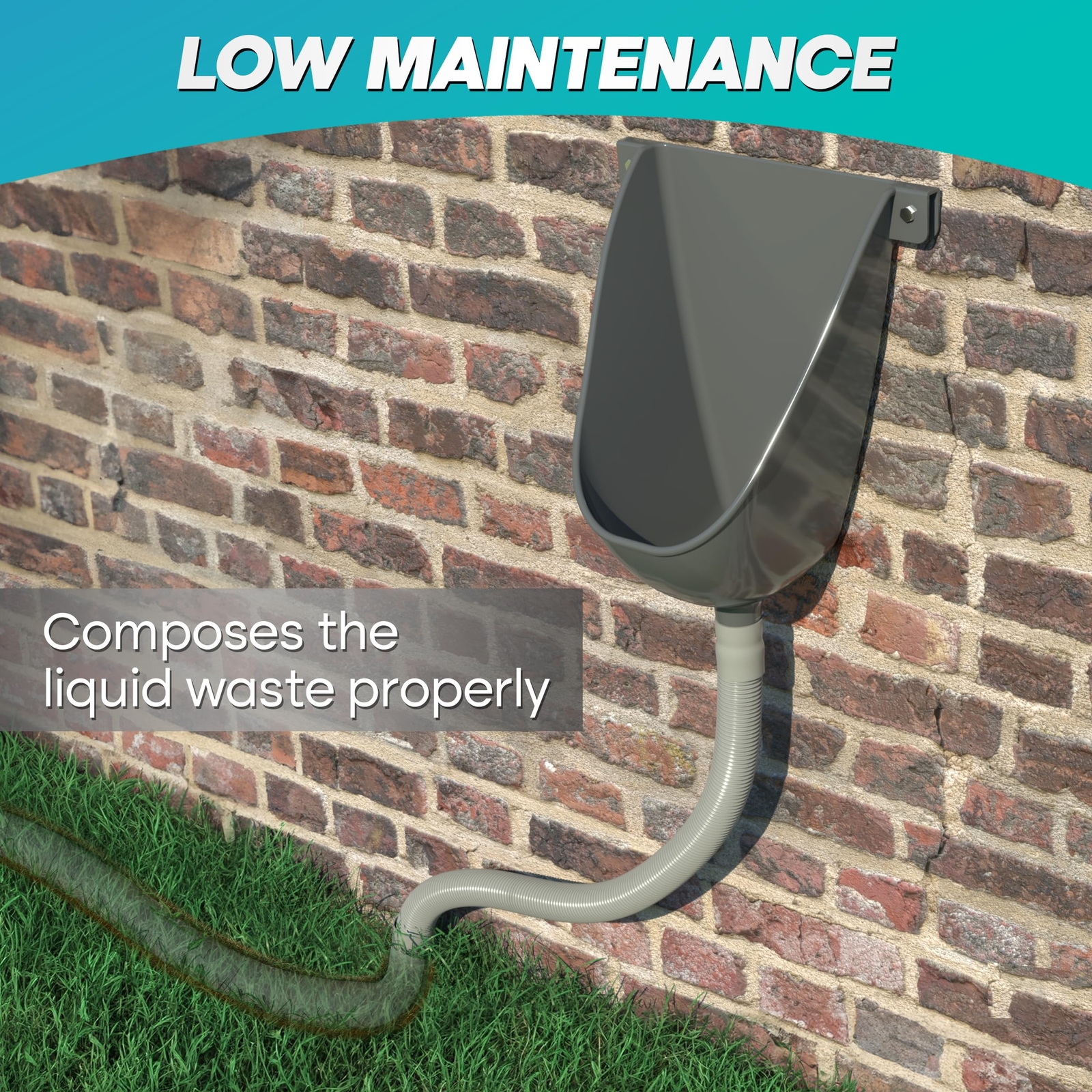 Waterless Urinal with Hose – UV Resistant Outside Urinal, Outdoor Plastic Uri…