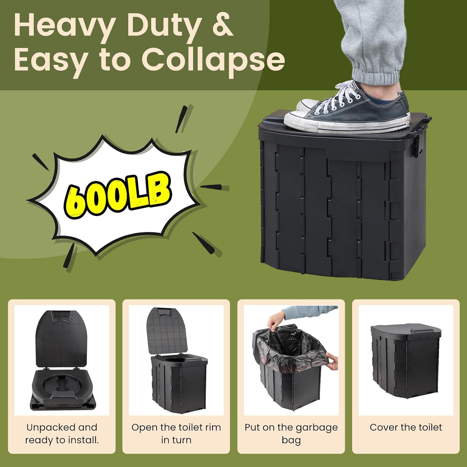 Portable Privacy Tent for Adults – Pop up X Large Camping Toilet with 1 Roll Bag
