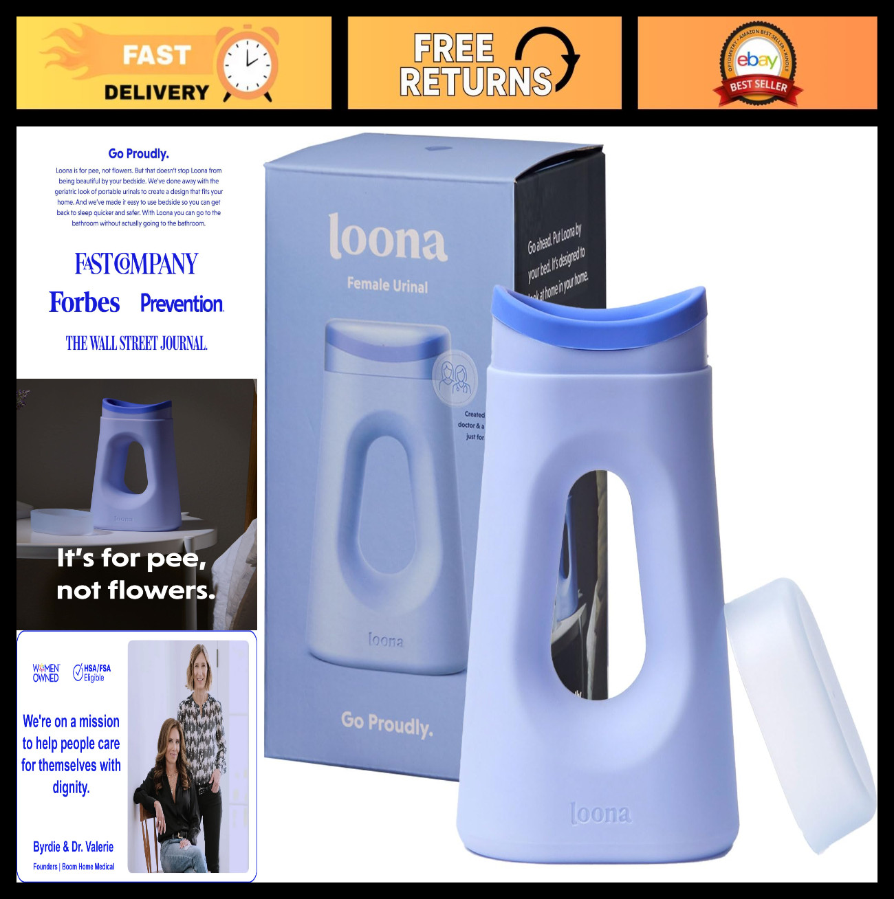 Premium Female Urinal – No Splash, Quiet Design for Travel, Bedside & Outdoors –