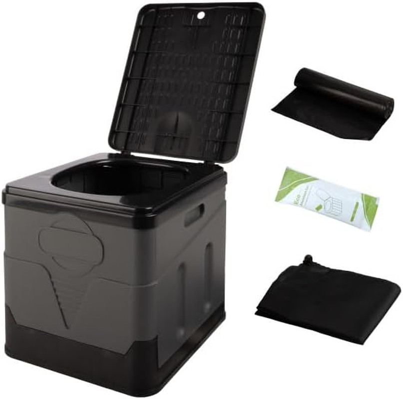 Portable Toilet for Adults – 330Lb Capacity Portable Camping Toilet for Adults w