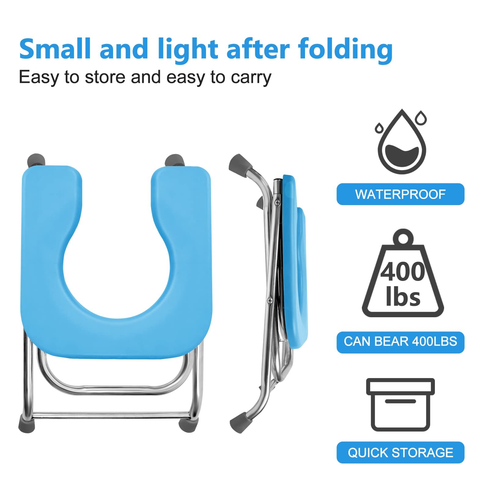 U Shaped Portable Toilet for Camping, 400LBS XL Stainless Steel Truck Toilet,…
