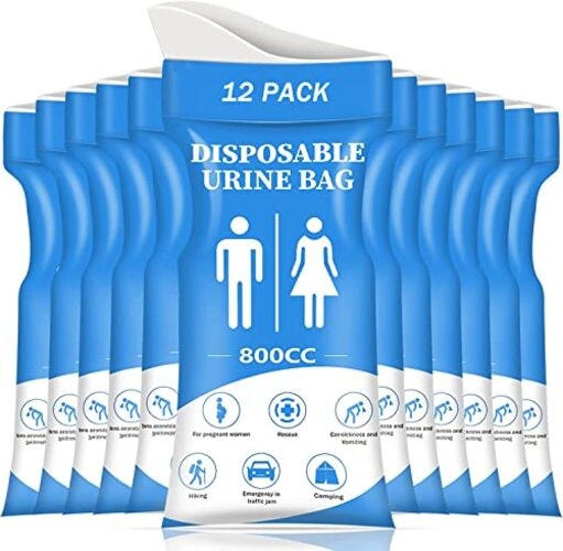 Disposable Urine Bag, 12/24 Pack Pee Bags for Travel for Women/Men, Blue-12