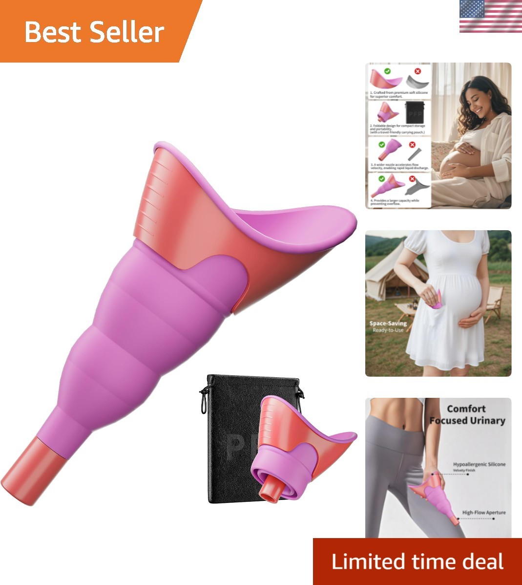 Female Urination Device – s for Women with Storage Pouch, Pee Funnel for Wome…
