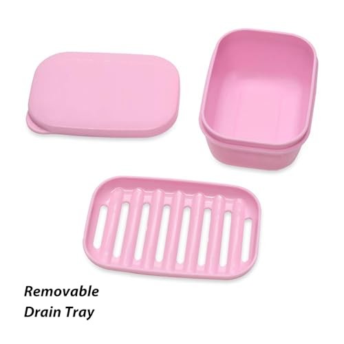3 Pack Travel Soap Case with Lid, Leakproof Travel Soap Container, Portable