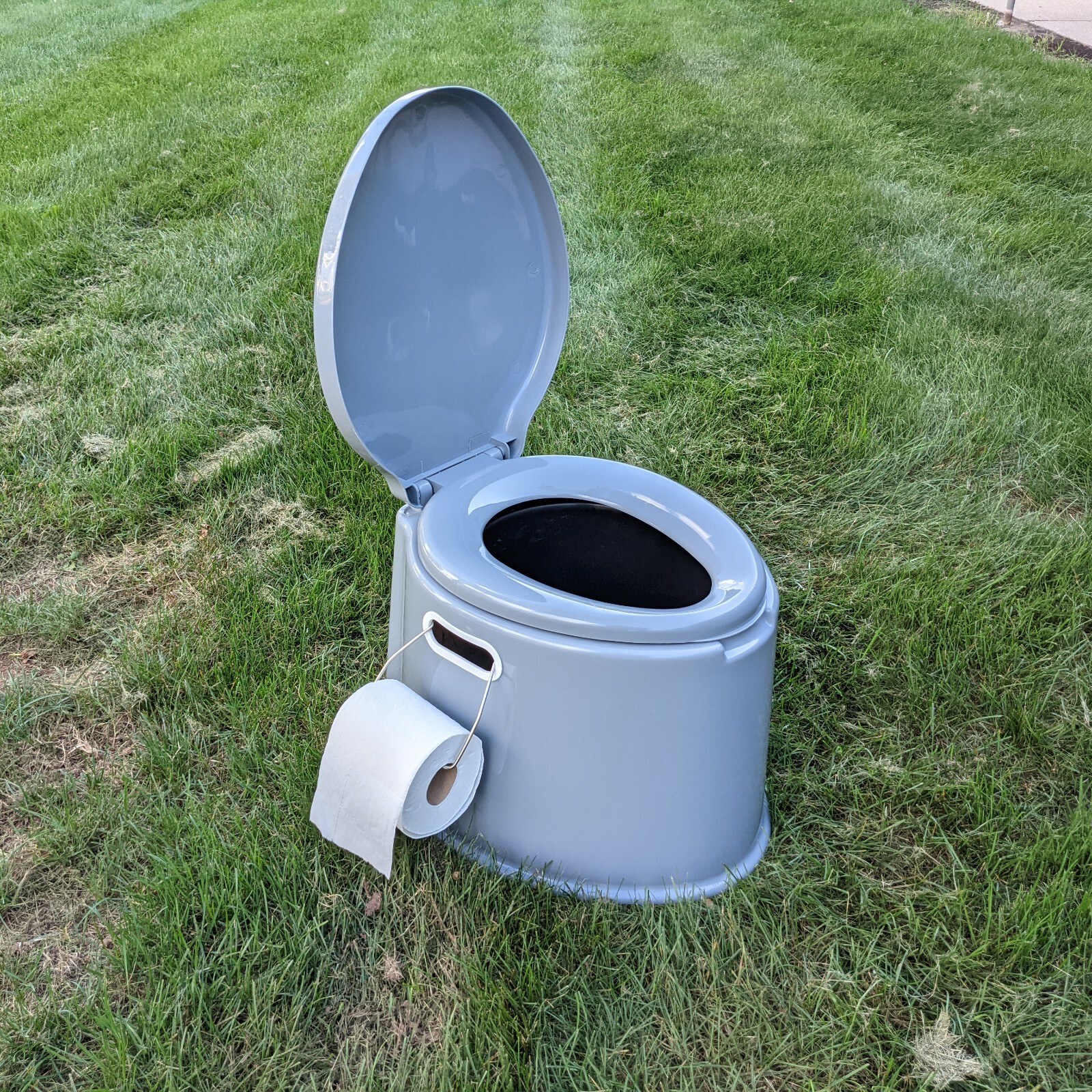 Portable Travel Toilet with Toilet Paper Holder and Removable Waste Bucket