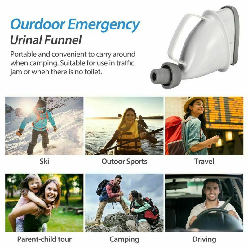 1/2 x Portable Potty Pee Funnel Men Women Emergency Urinal Outdoor Toilet Device