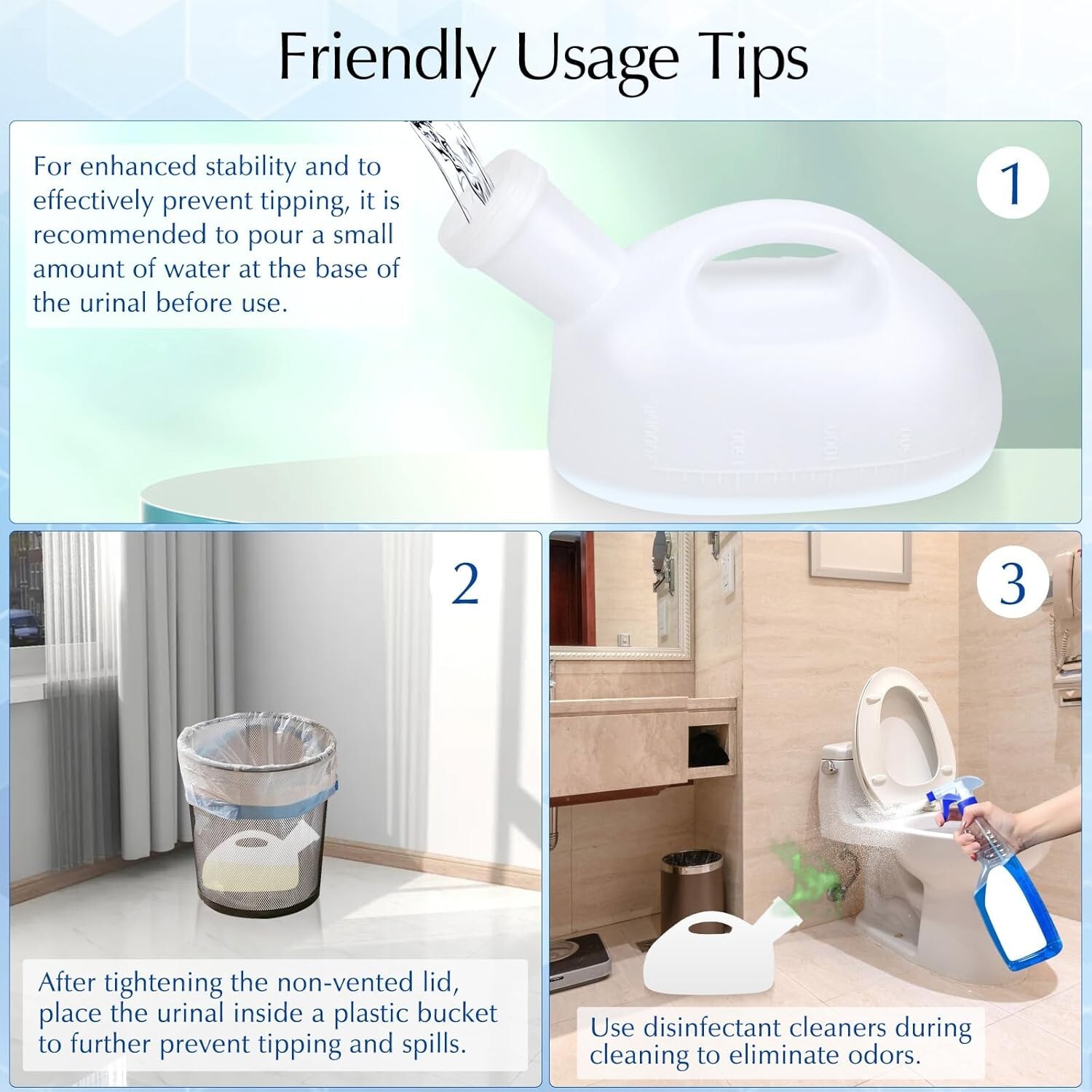 Comfort and Hygiene with 2000ml Male Urinal Bottle – Anti-Odor Cap Included