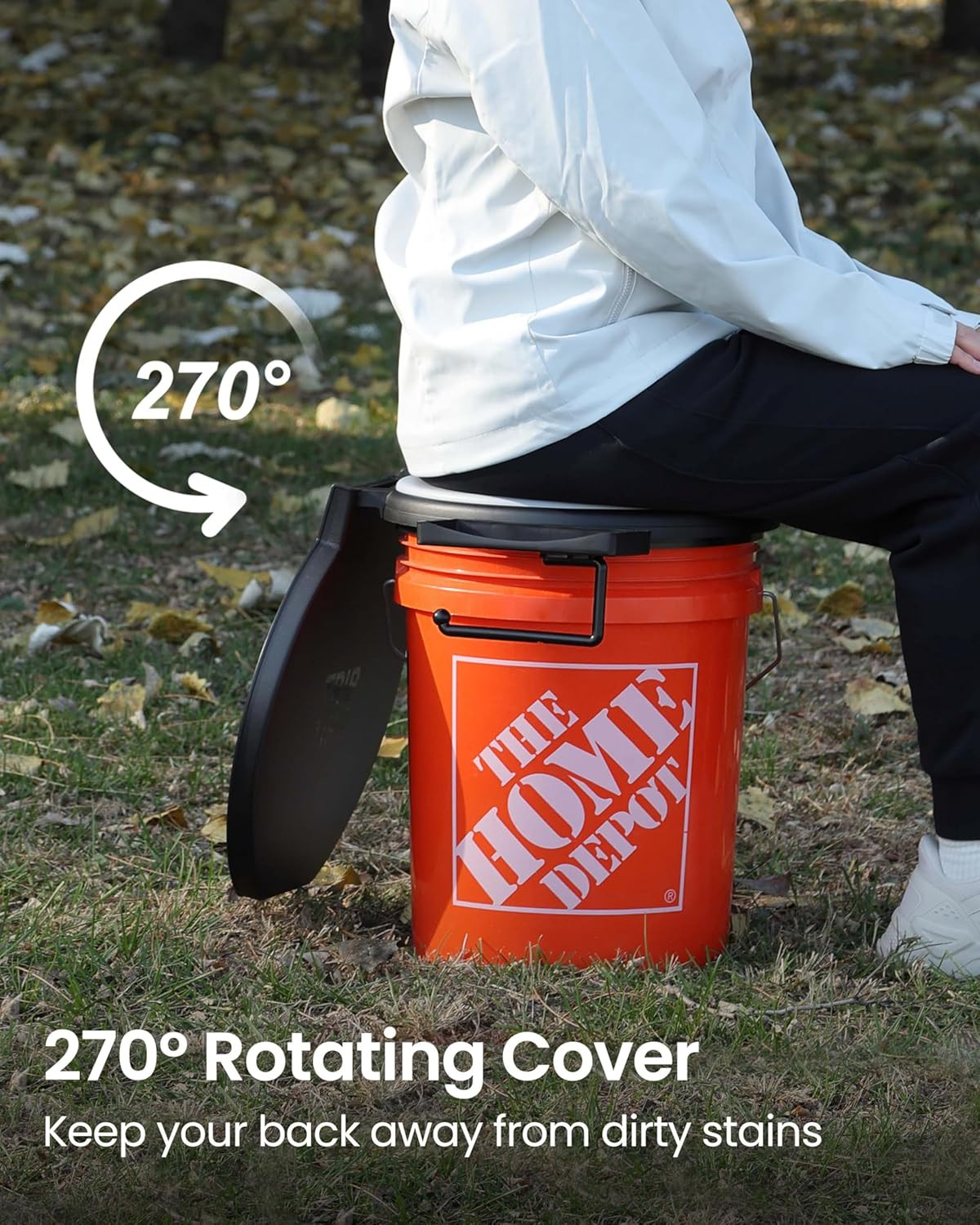 Portable Toilet with Soft Cushion, 5 Gallon Rotatable Lid, Adults and Kids Campi