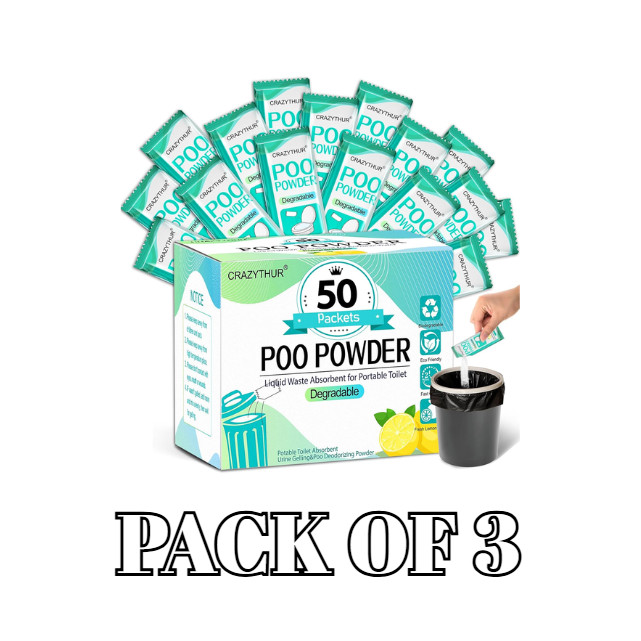Portable Toilet Gel, Poo Powder for Portable Toilet, Camping Toilet Gel PACK 3