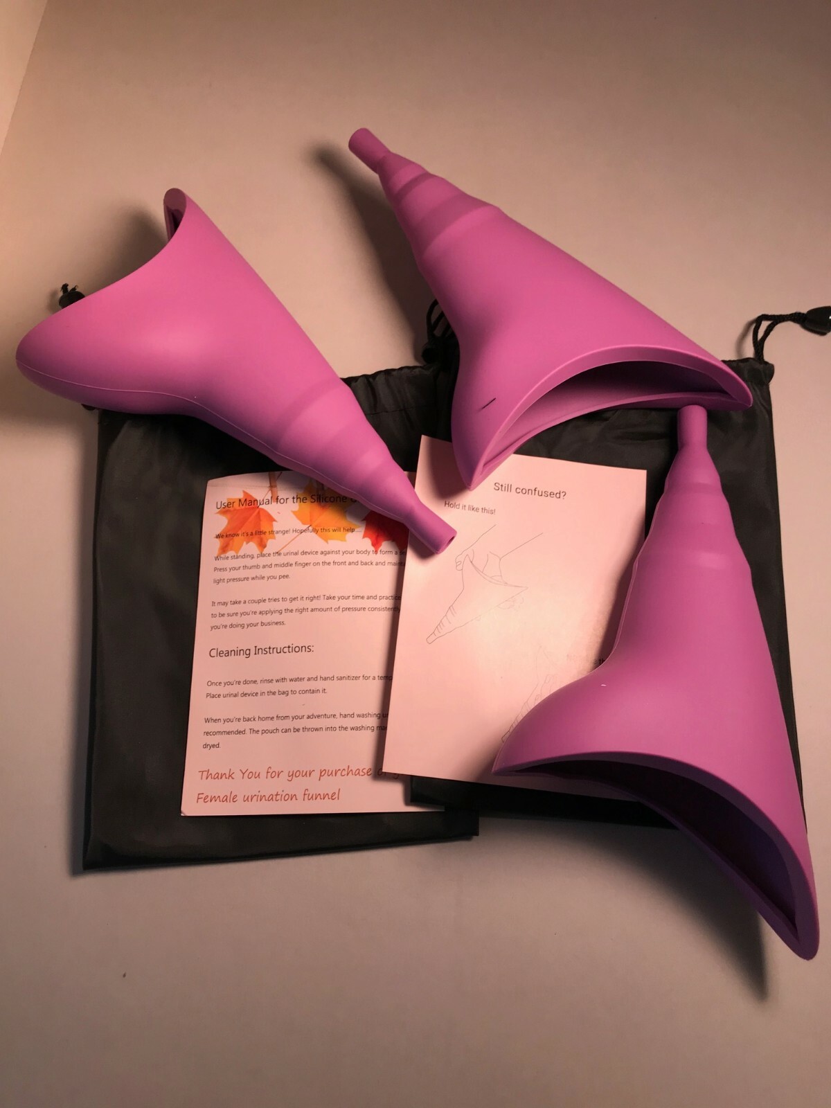 Portable Female Urinary Funnels (3-Pack), Camping, Boating,Outside, P P Tubes