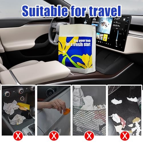 20PCS Car Trash Bags – Easy Stick-On & Stand Design – Disposable Portable Car