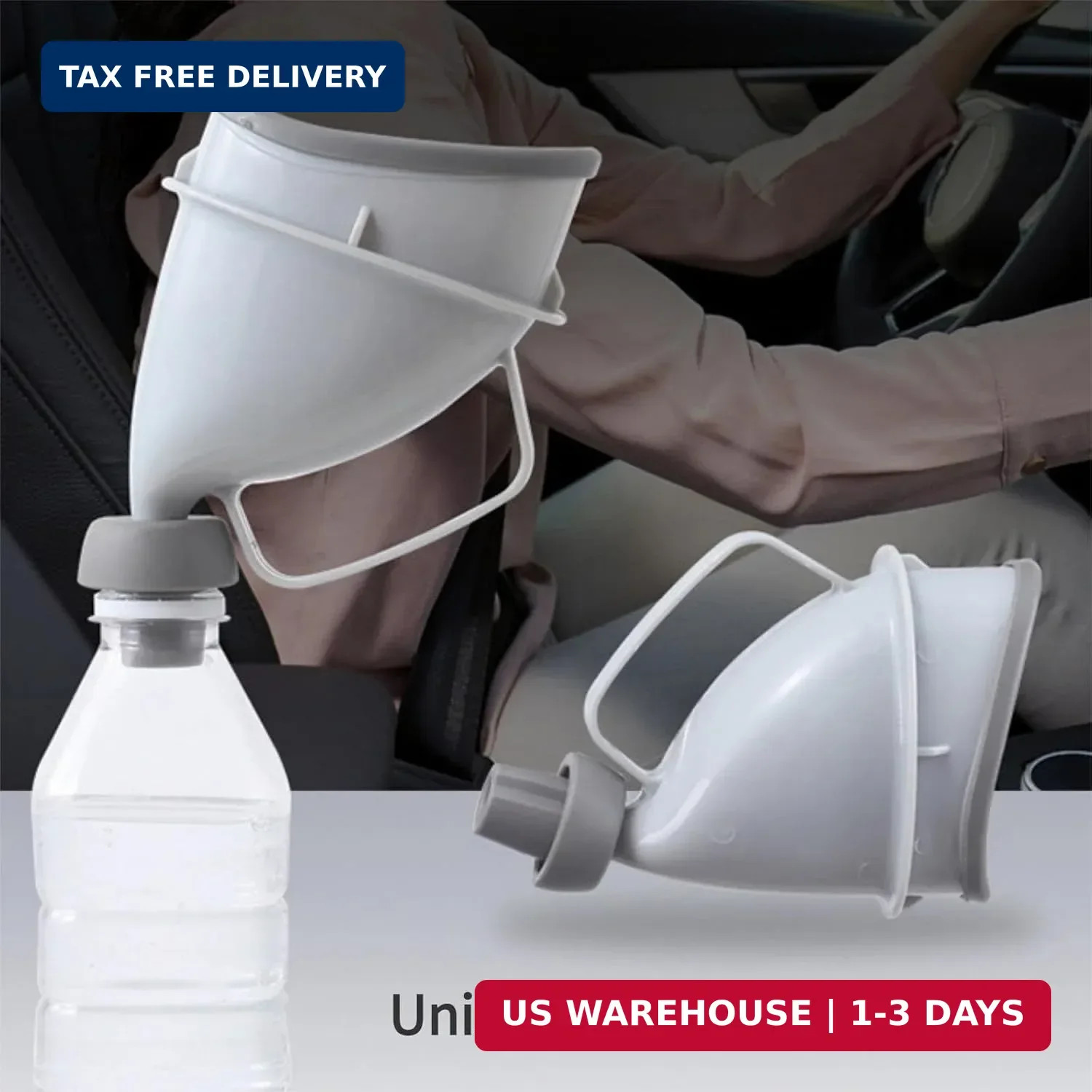 Portable Urination Device, Unisex Travel Emergency Toilet with Tube and Handle,