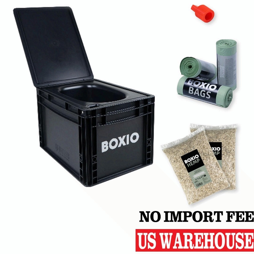 BOXIO TOILET PLUS – Portable Toilet, Camping Toilet, composting Toilet, black