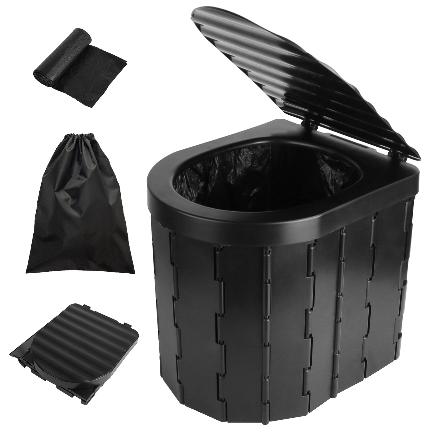 New Foldable Portable Toilet for Camping, Boating, Travel with Lid