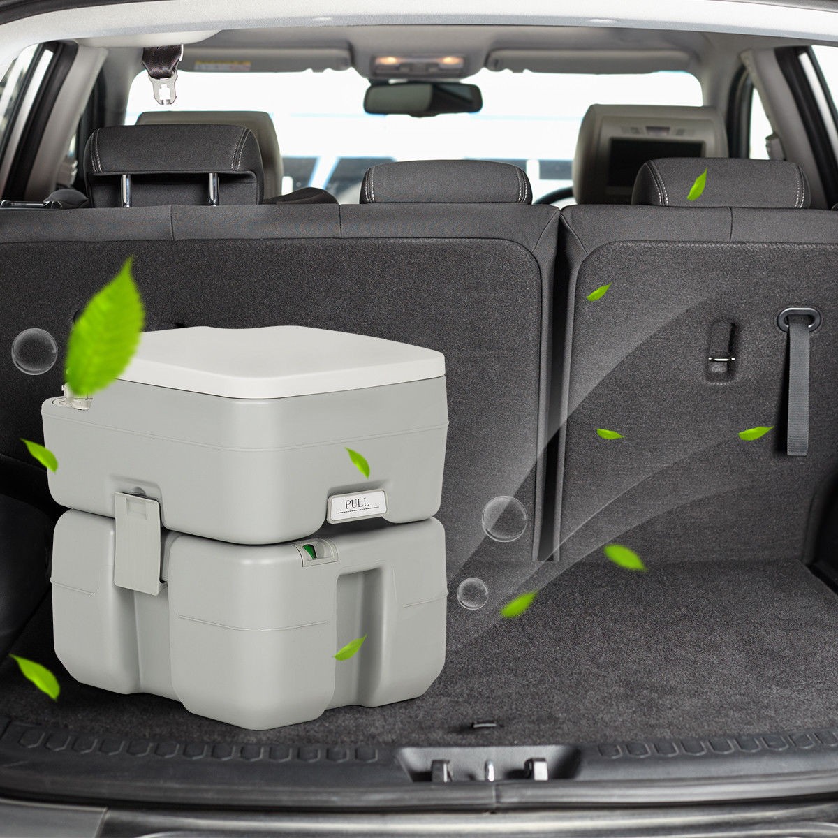 5.3 Gallon Portable Travel Toilet Outdoor Camping Toilet w/ Piston Pump Flush