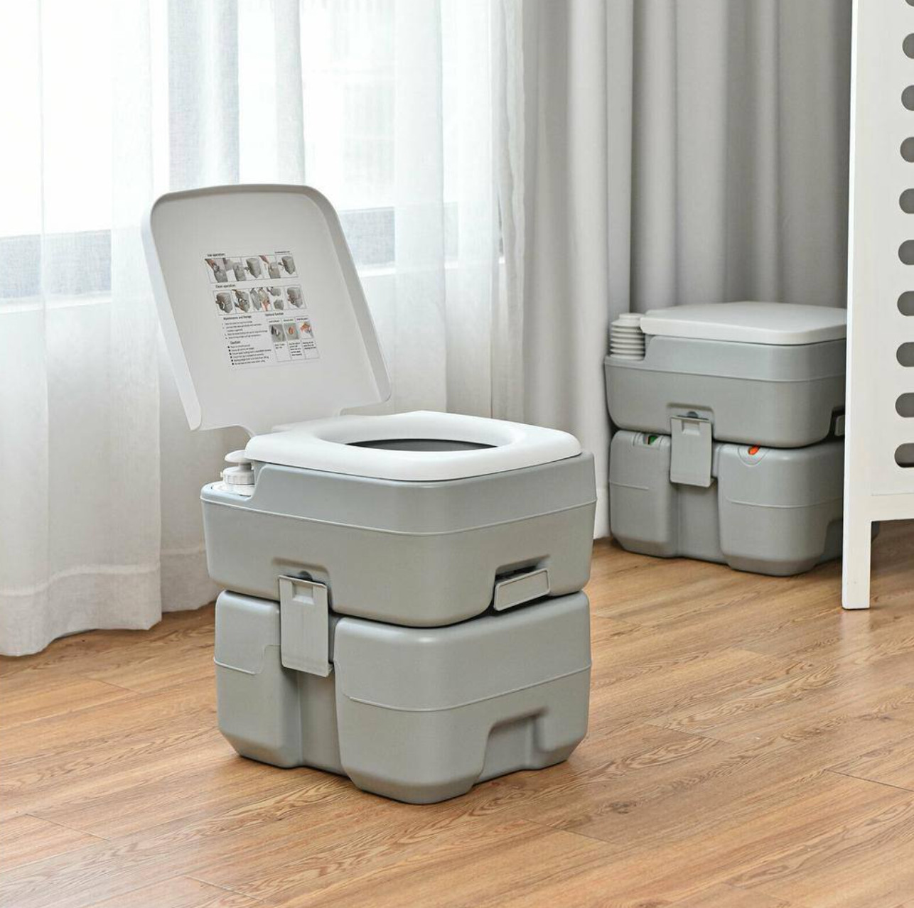 5.3 Gallon 20L Portable Travel Toilet RV Camping Indoor Outdoor Potty Commode