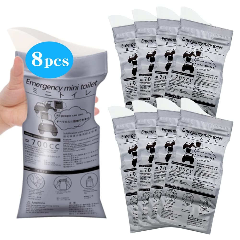 Disposable Urine Bags, 700ml Portable Urine Bag for Camping Travel Car Jam Ou…