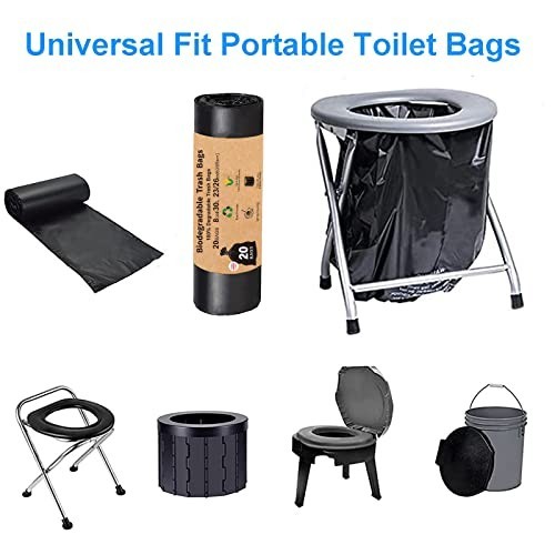 Compostable Toilet Bags 8 Gallon 30 Liter 60 Count Camping Portable Reusable