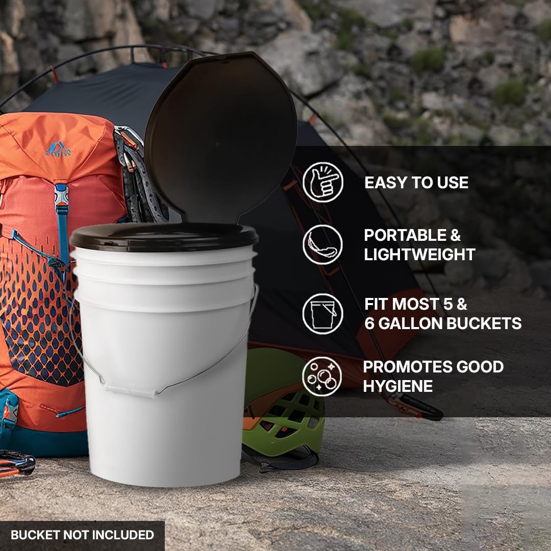 Premium Portable Camping Toilet 12.6 inches x 13.31 inches, Lid