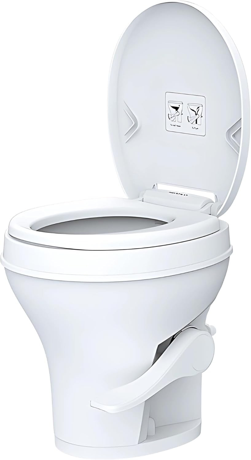 Residential Height Camper/Rv Toilet, 18.5” Standard Height, Gravity Flush System
