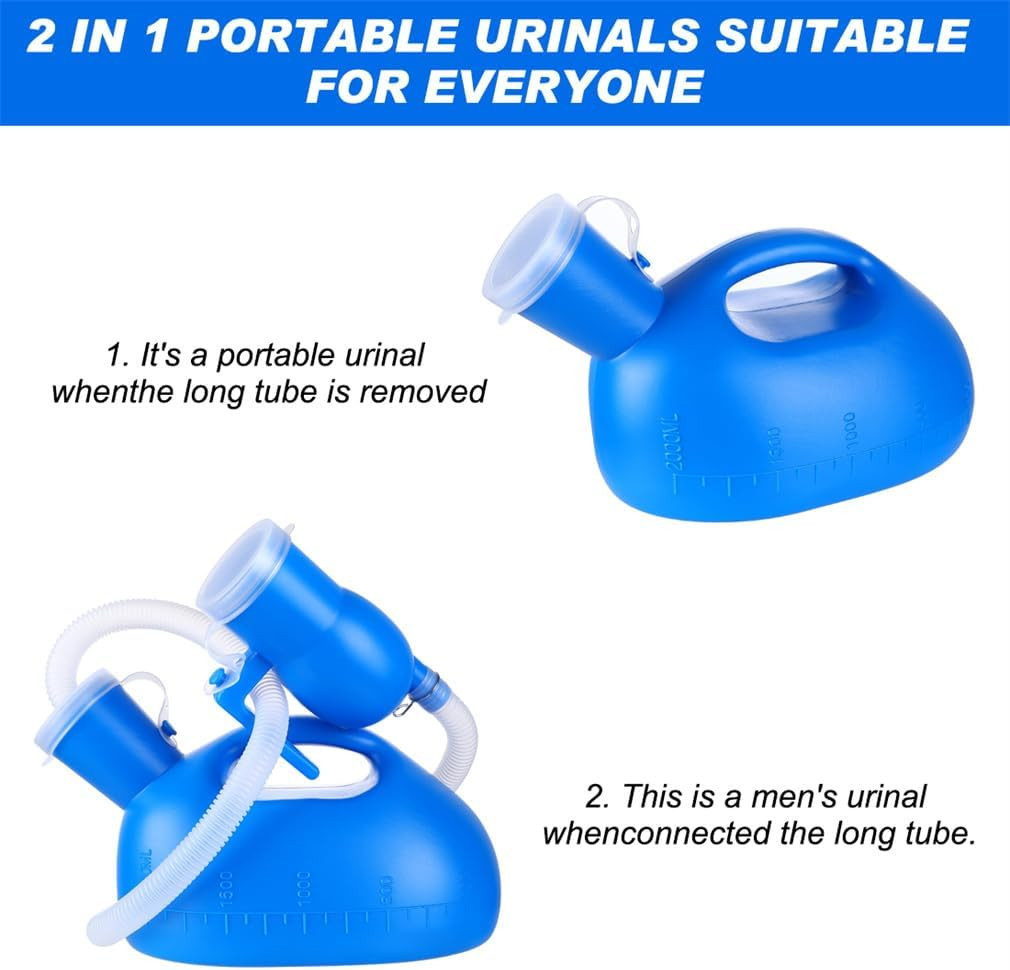 Urinal Bottle Portable Urinals for Men Women Urine Bottle 2000Ml Mens Potty Spil