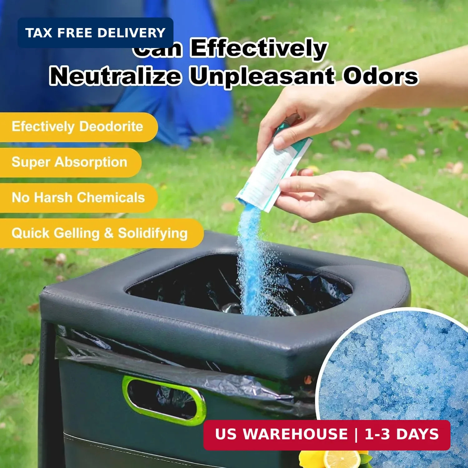 Ann Katy Super Absorbent Polymer 30 Packs,Portable & Fast-Absorbing Camp Toilet