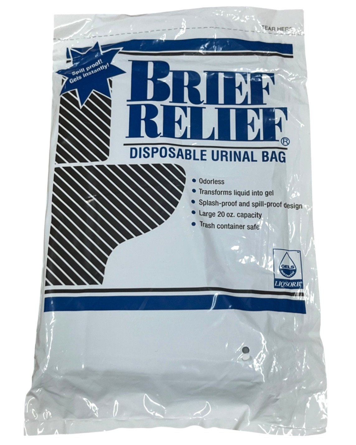 Lot of 10 Brief Relief Disposable Urinal Bags Large 20oz Emergency No Odor BR608