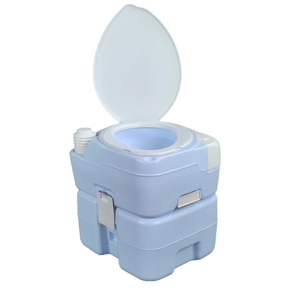 SereneLife 20 Liter Outdoor Portable Toilet w/ Extra Large Seat, Phone Holder