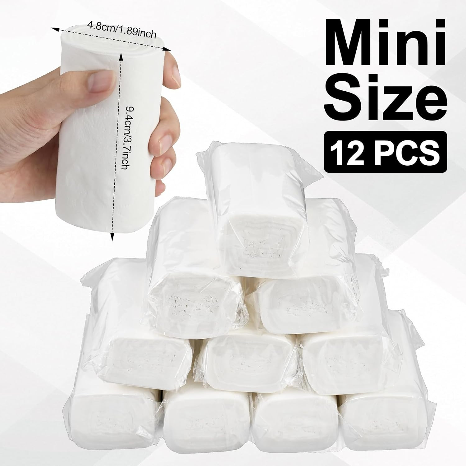12 PCS Travel Toilet Paper Portable Camping Toilet Paper Soft Coreless Toilet Ti
