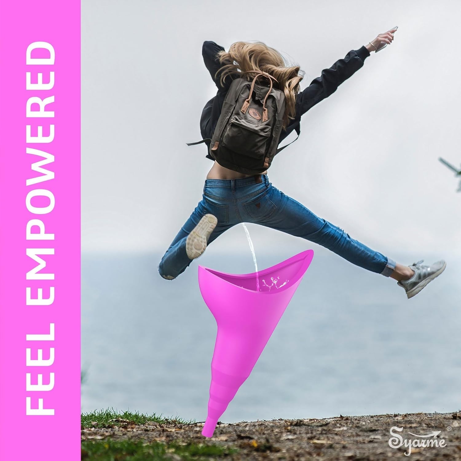 Portable Reusable Female Urination Device – Travel-Friendly Pee Funnel in Purple
