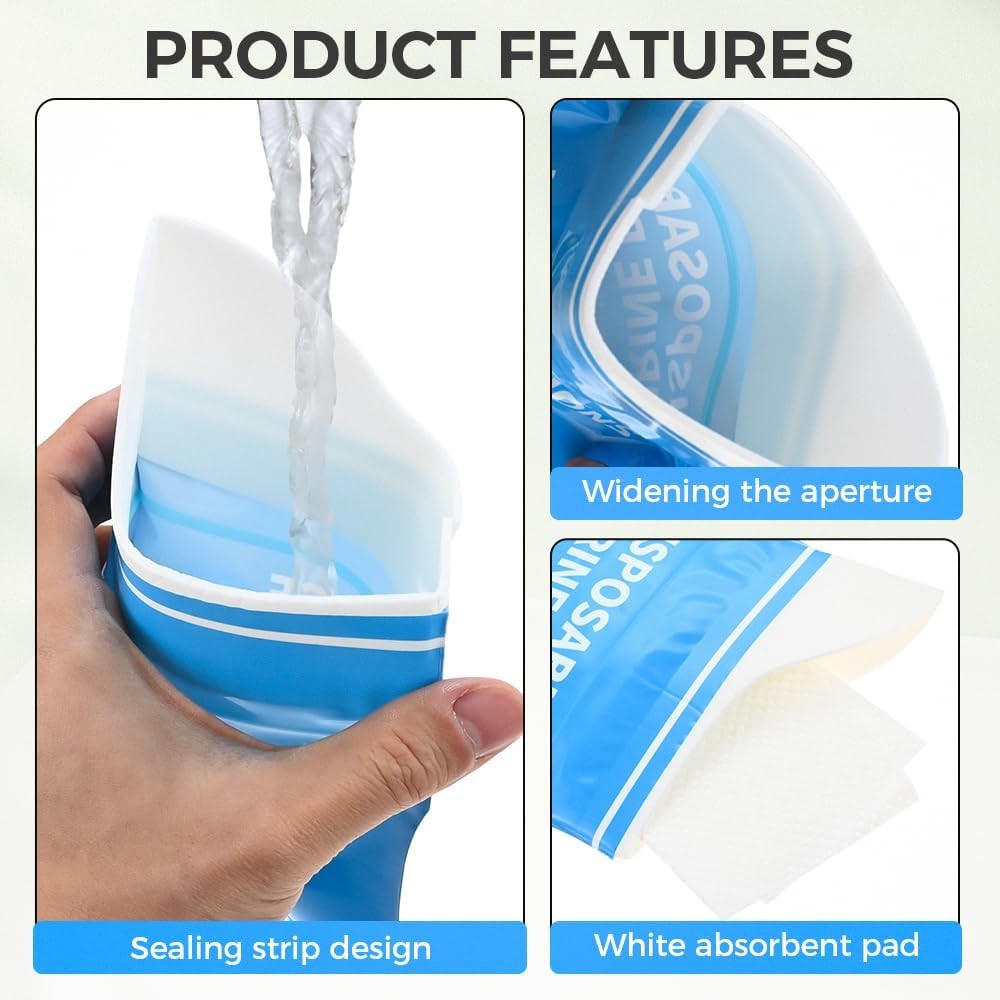 16Pcs Disposable Urine Bags Unisex 900CC Portable Urinal Toilet Bags For Camping