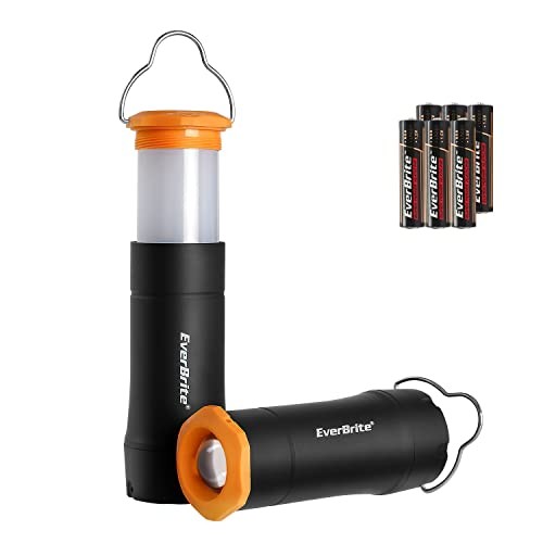 2-in-1 Mini Lanterns and Flashlights with 3 Modes, 2 Pack Portable Black