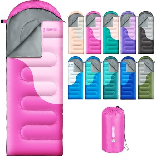 Sleeping Bags for Adults&Kids,Lightweight Waterproof Warm Weather Sleeping Pink