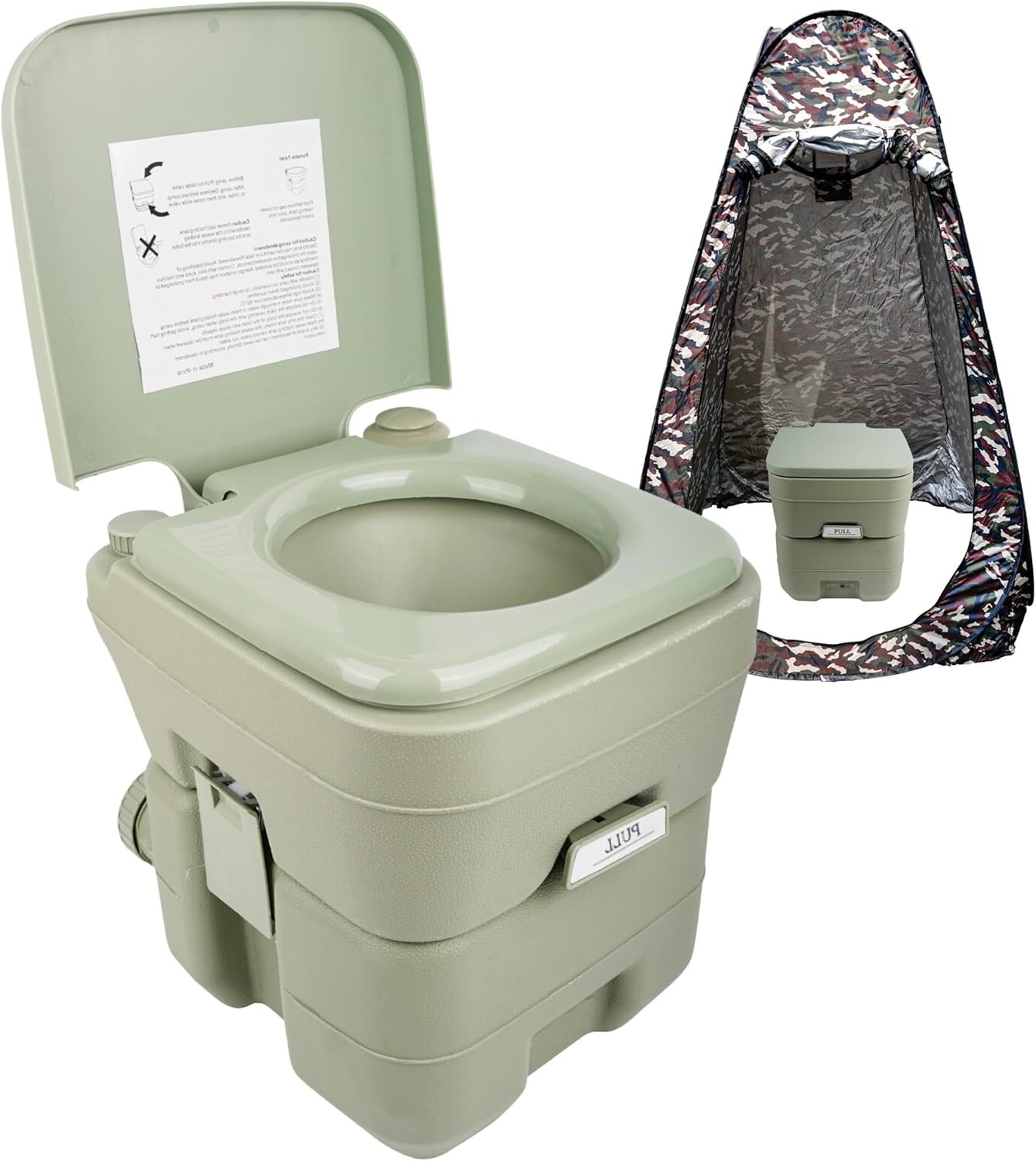 Portable Toilet 5 Gallon 20L Flush Travel Camping Outdoor/Indoor Commode Potty