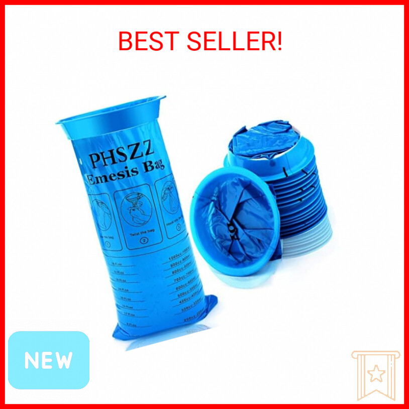 15 Pack Vomit Bags Disposable, Leak Resistant Barf Bags, Portable Blue Vomit Bag