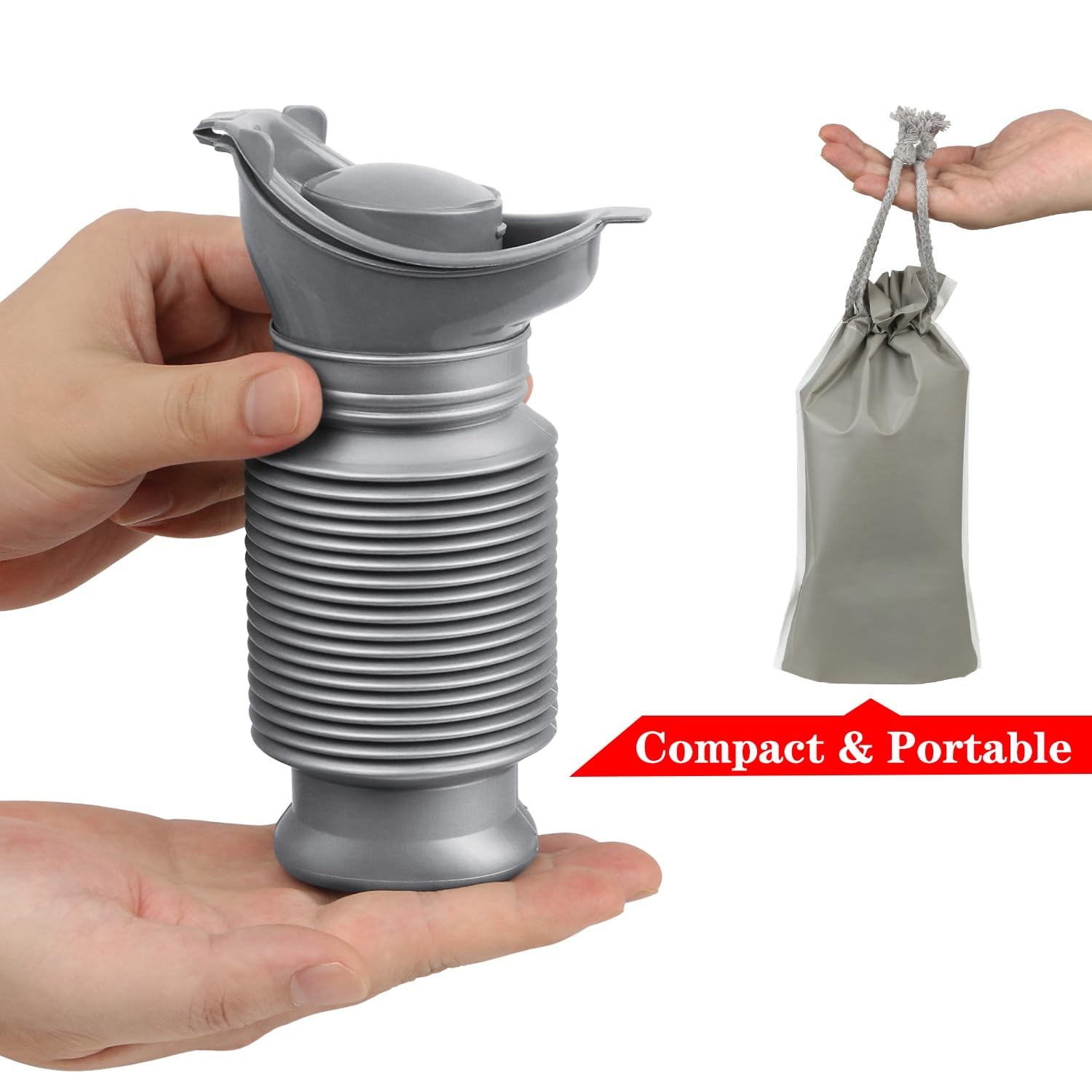 Portable Urinal for Men & Women, 750ml Leakproof Pee Bottle with Disposable Bags