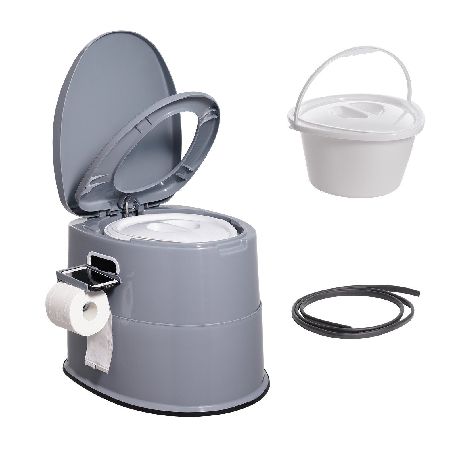 Elderly Aid Toilet 1.3gal Capacity 300lb Weight Limit Removable Inner Bucket