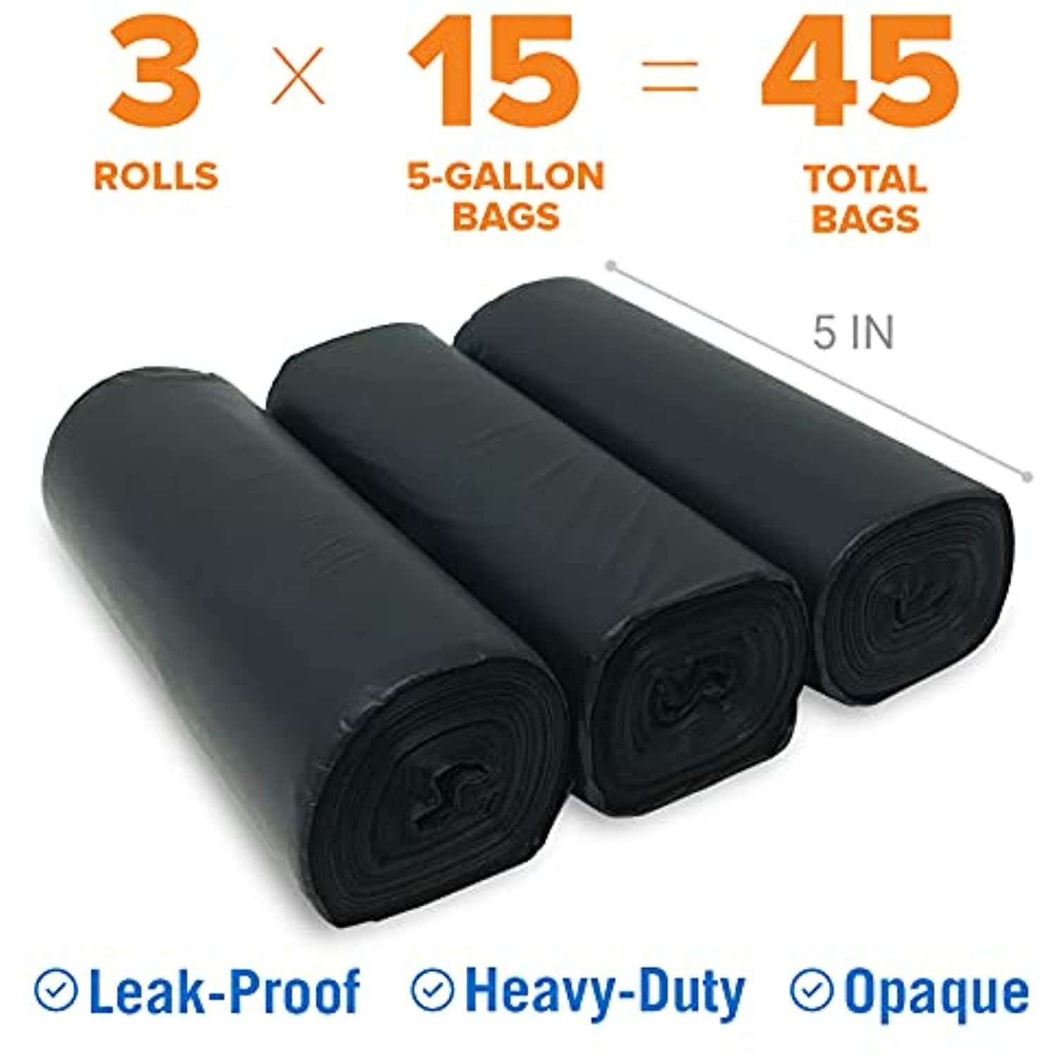 45 Portable Toilet Bags for Camping Boating Outdoors works with 5 Gal Bucket