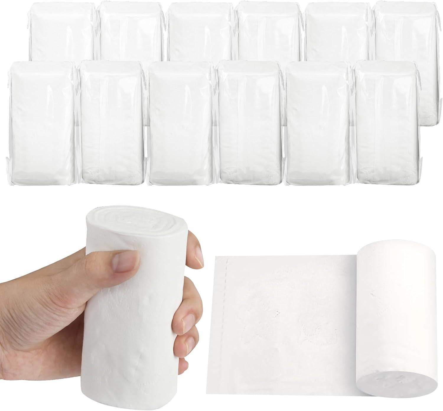 12 PCS Travel Toilet Paper Portable Camping Toilet Paper Soft Coreless Toilet Ti