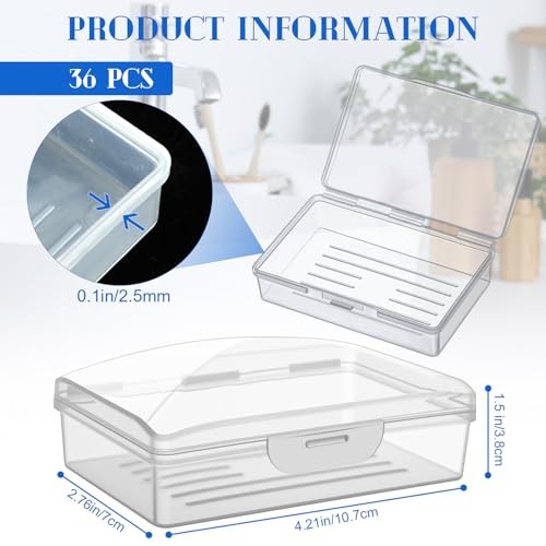 Reallnaive Pcs Travel Soap Container Portable Plastic Soap Boxes Bulk 36 Clear