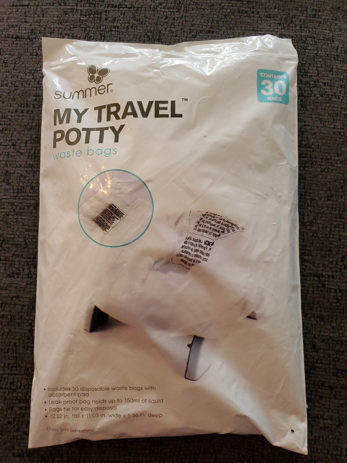My Travel Potty Deluxe Waste Bags 30 ct for Toddler Bathroom Training On The Go